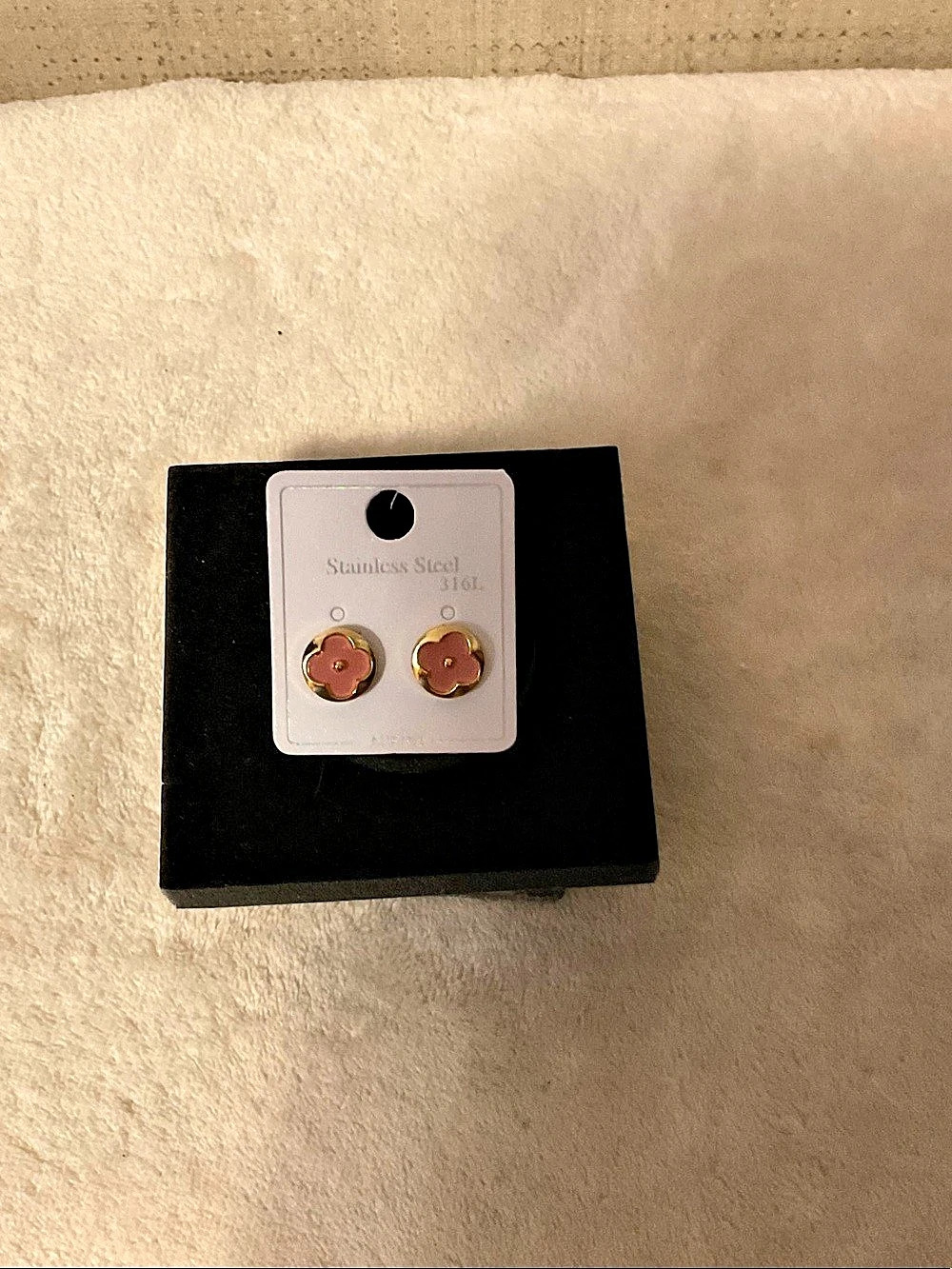 Pink & Gold Flower Earrings NWT